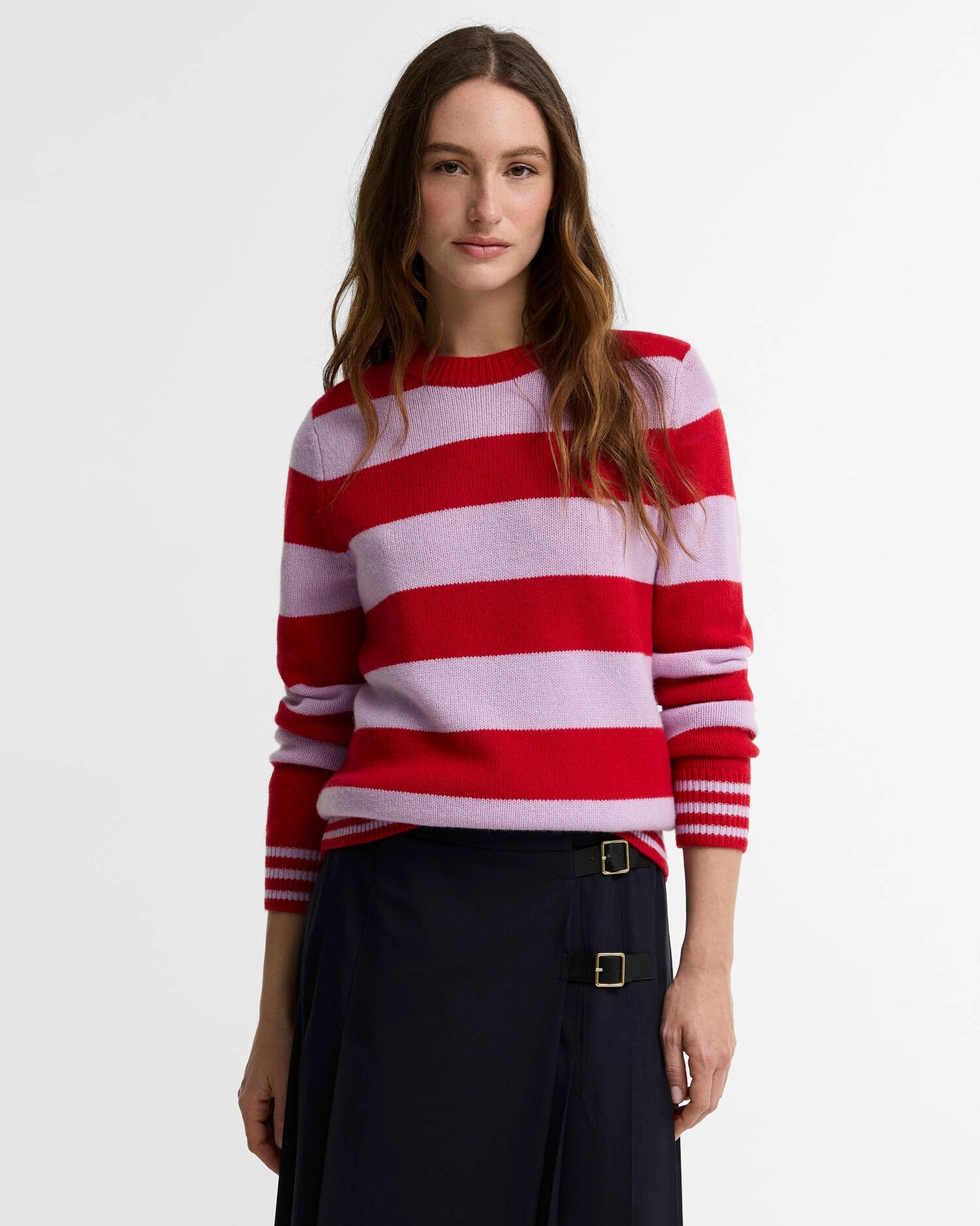 Barbour Woodhouse Striped Cashmere-Blend Crew Neck Jumper