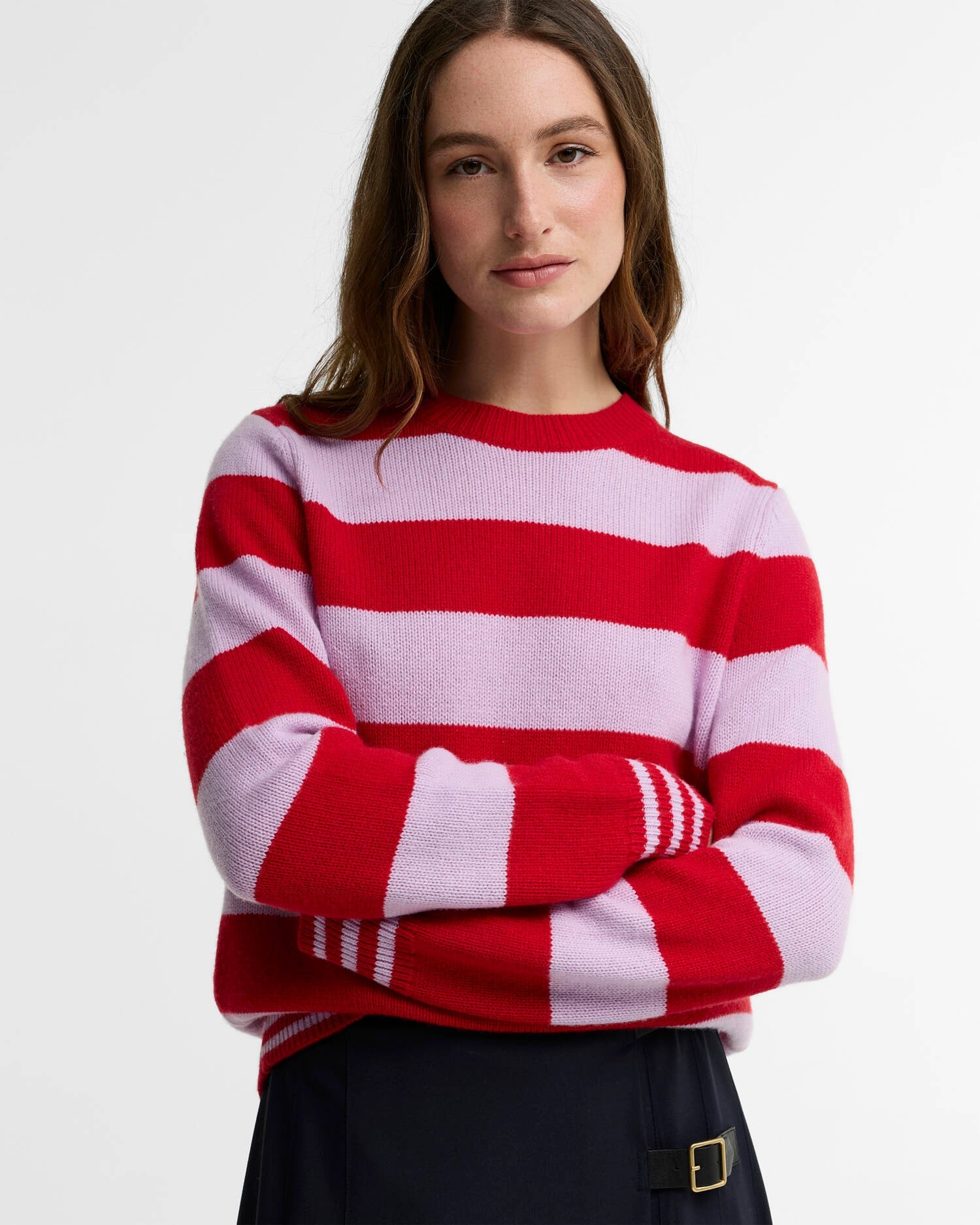 Barbour Woodhouse Striped Cashmere-Blend Crew Neck Jumper