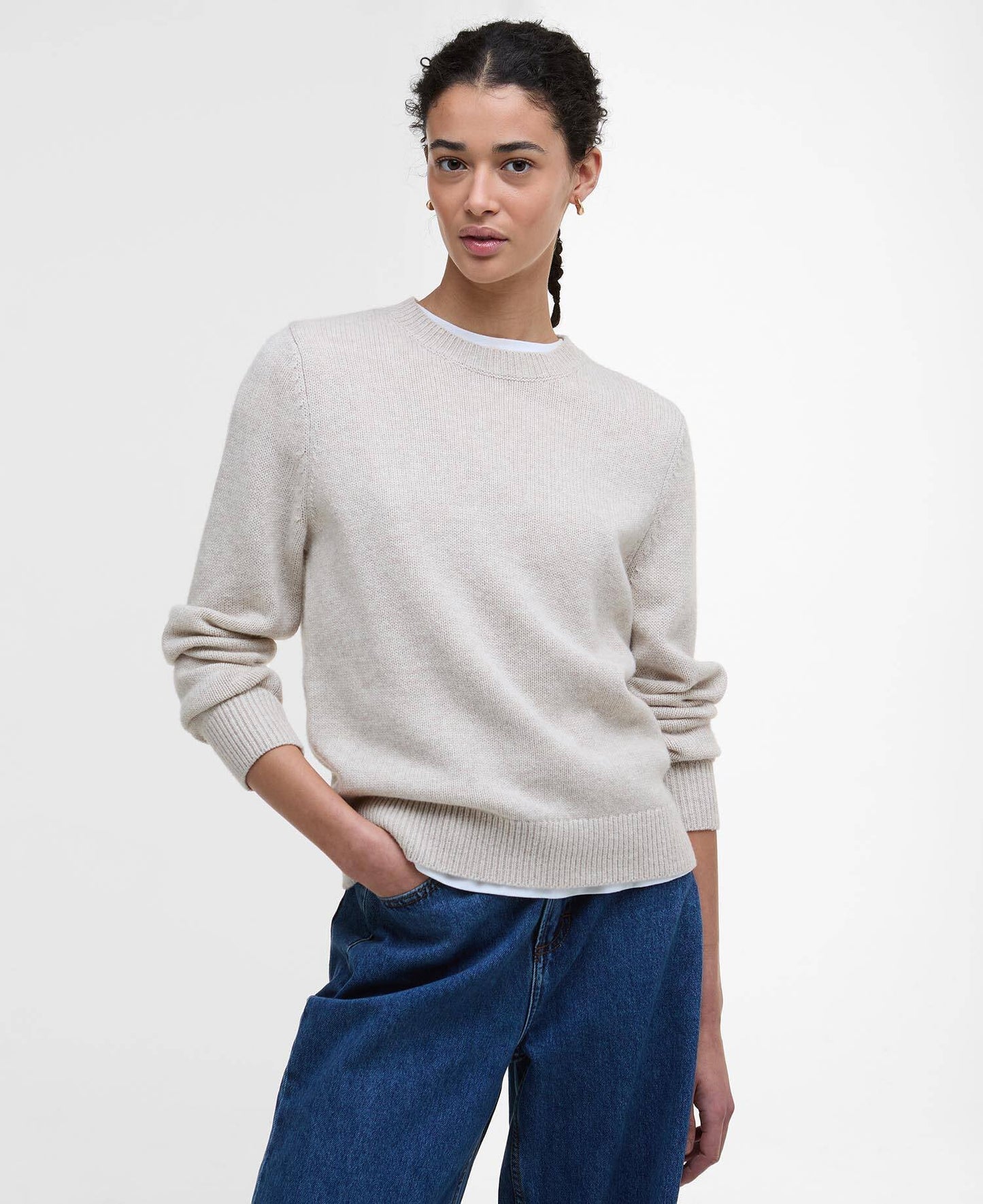 Barbour Woodhouse Wool-Cashmere Crew Neck Jumper