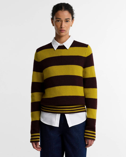 Barbour Woodhouse Striped Cashmere-Blend Crew Neck Jumper