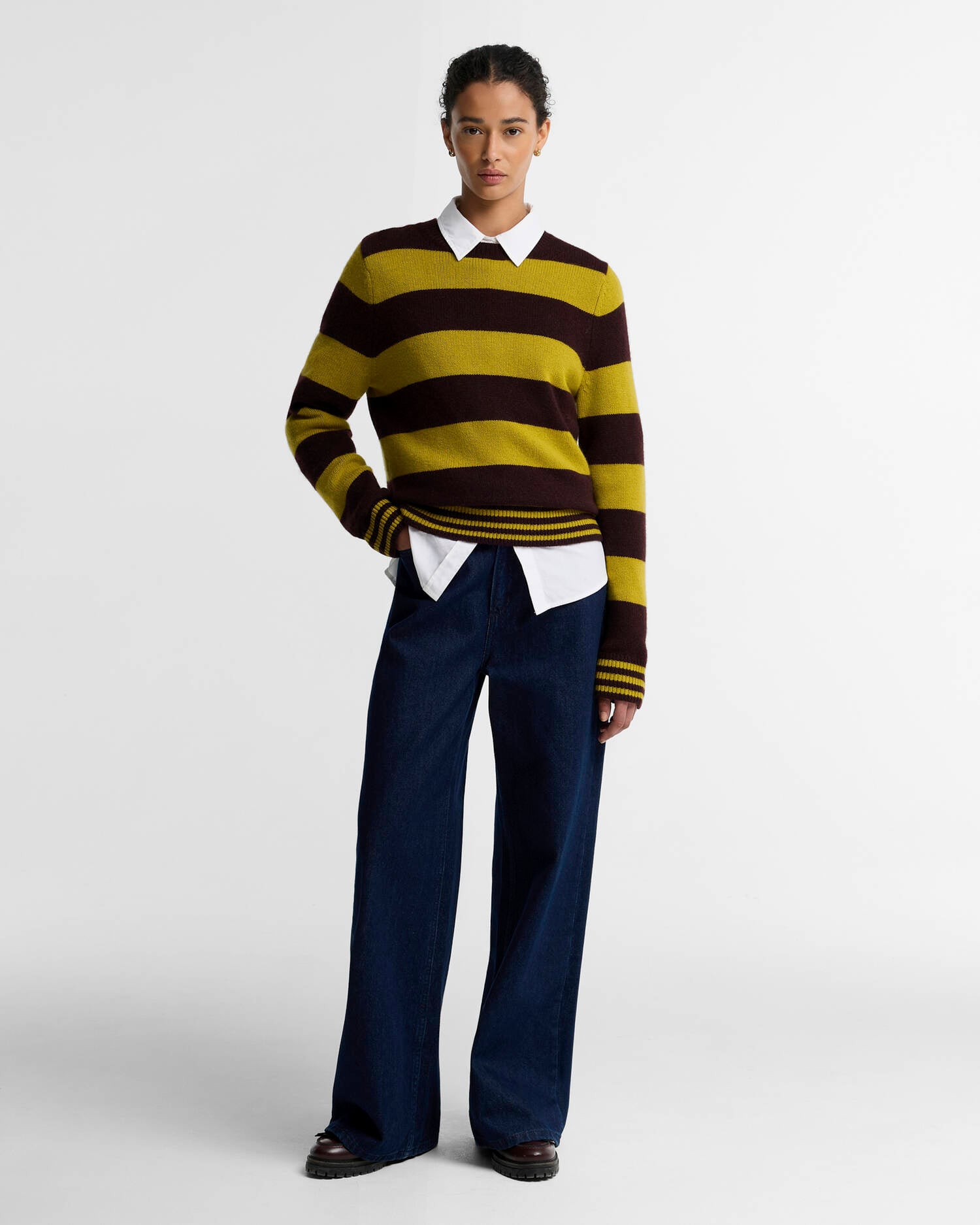Barbour Woodhouse Striped Cashmere-Blend Crew Neck Jumper