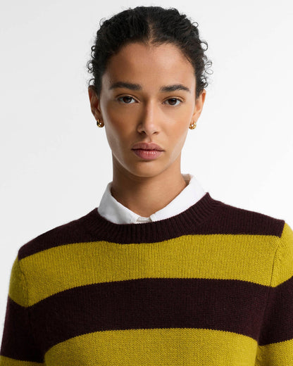 Barbour Woodhouse Striped Cashmere-Blend Crew Neck Jumper