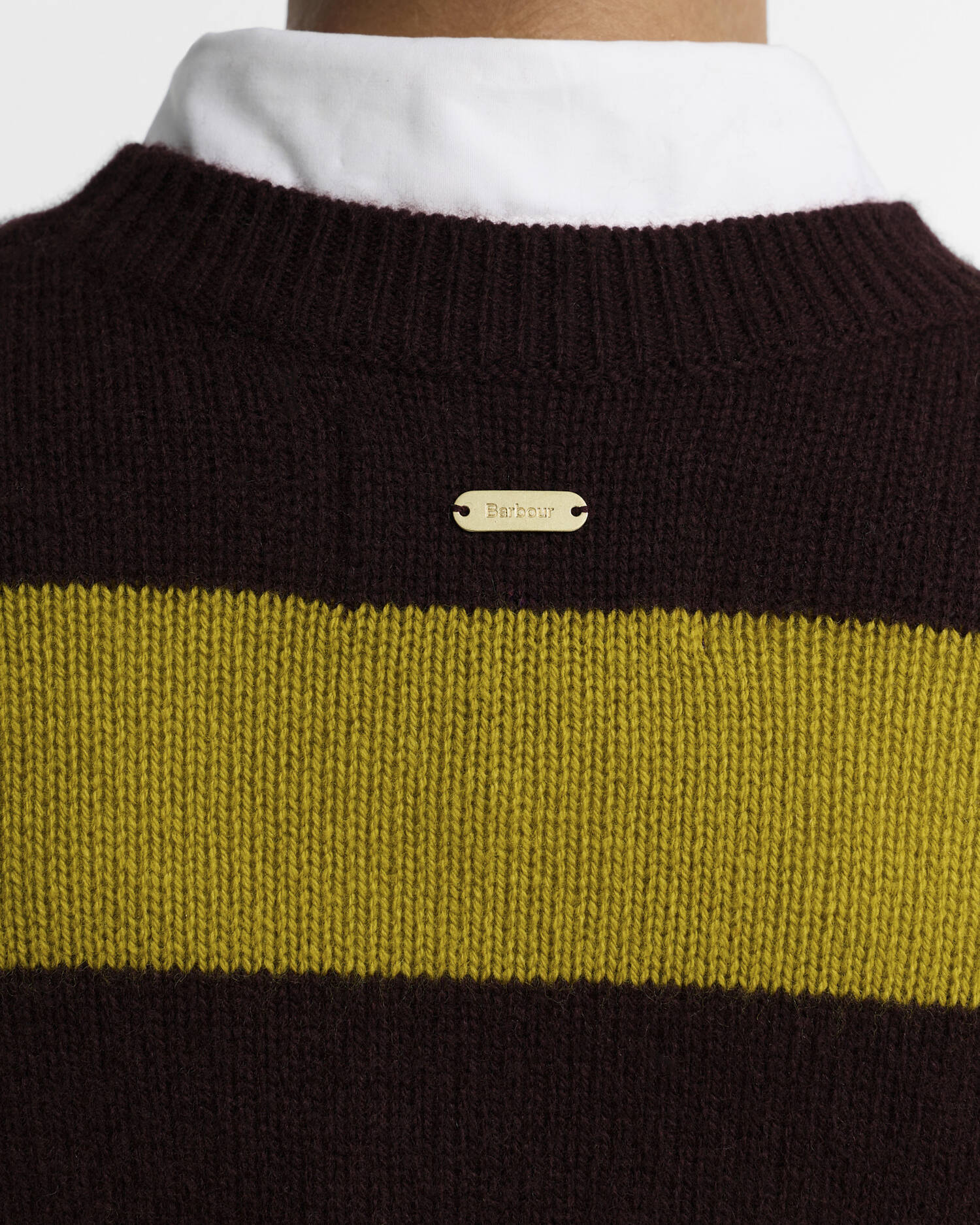 Barbour Woodhouse Striped Cashmere-Blend Crew Neck Jumper